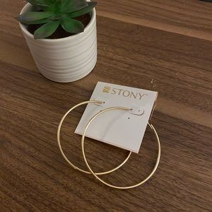 stony Gold hoop earrings